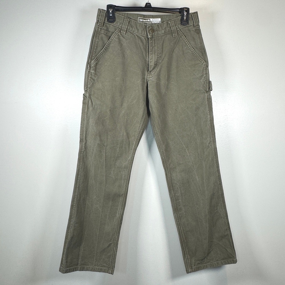 Carhartt Relaxed Fit Carpenter Pant 30x30 Actual L28.5 Green Duck Canvas Utility